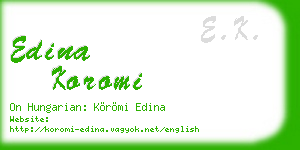 edina koromi business card