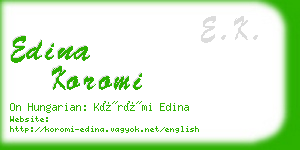 edina koromi business card